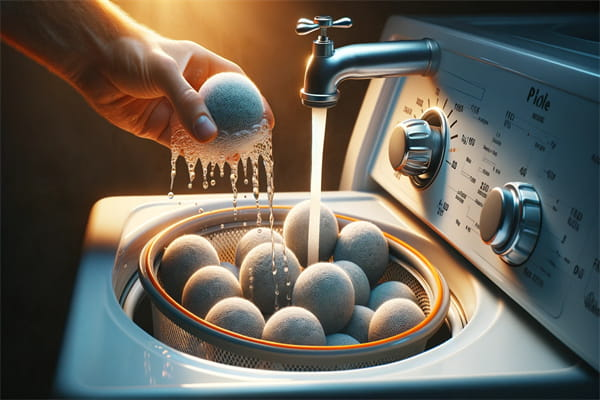 Cleaning the pool filter balls